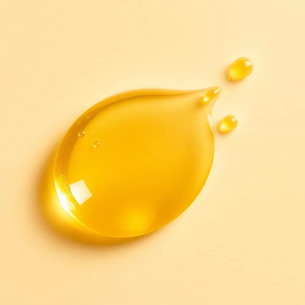 Macro texture of golden algae oil droplet